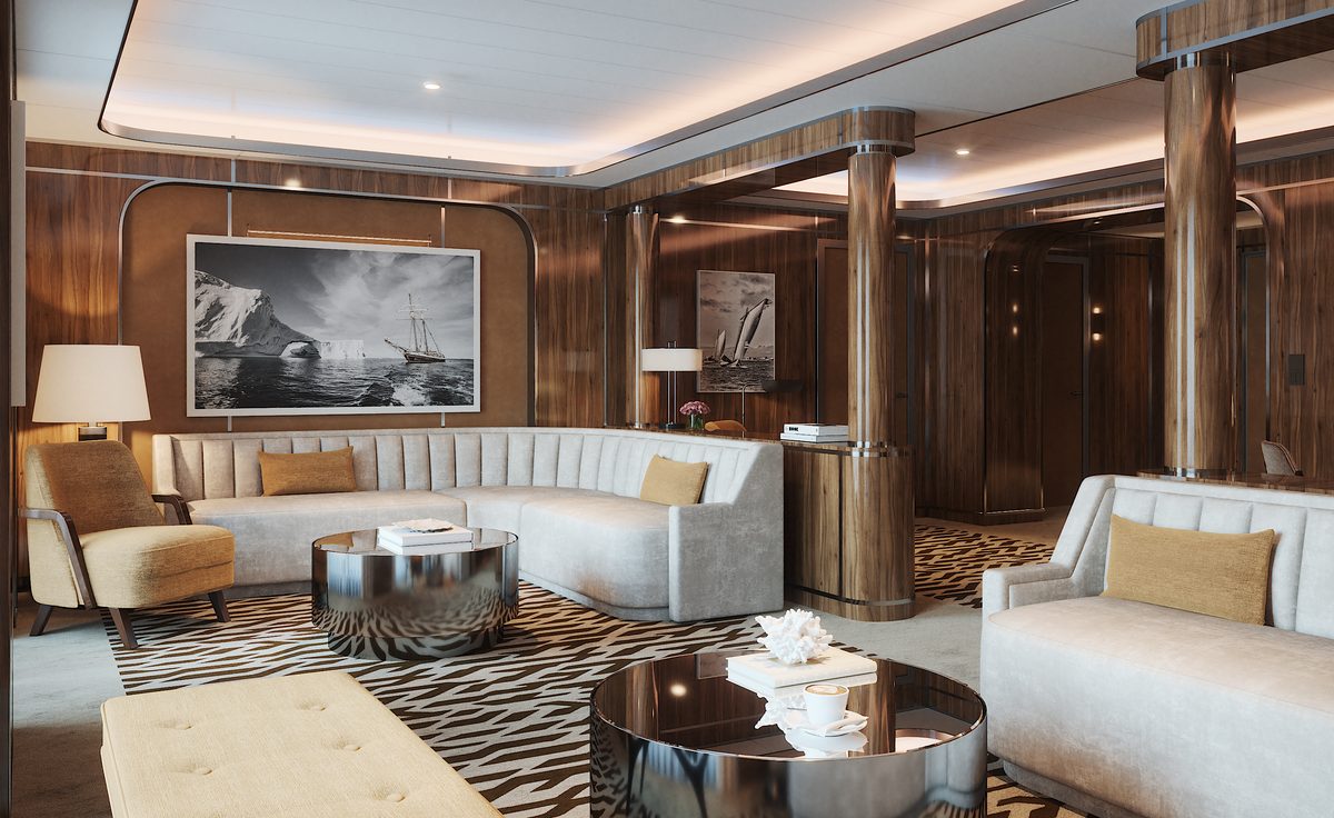 The Owner's Suite living room aboard Atlas Adventurer